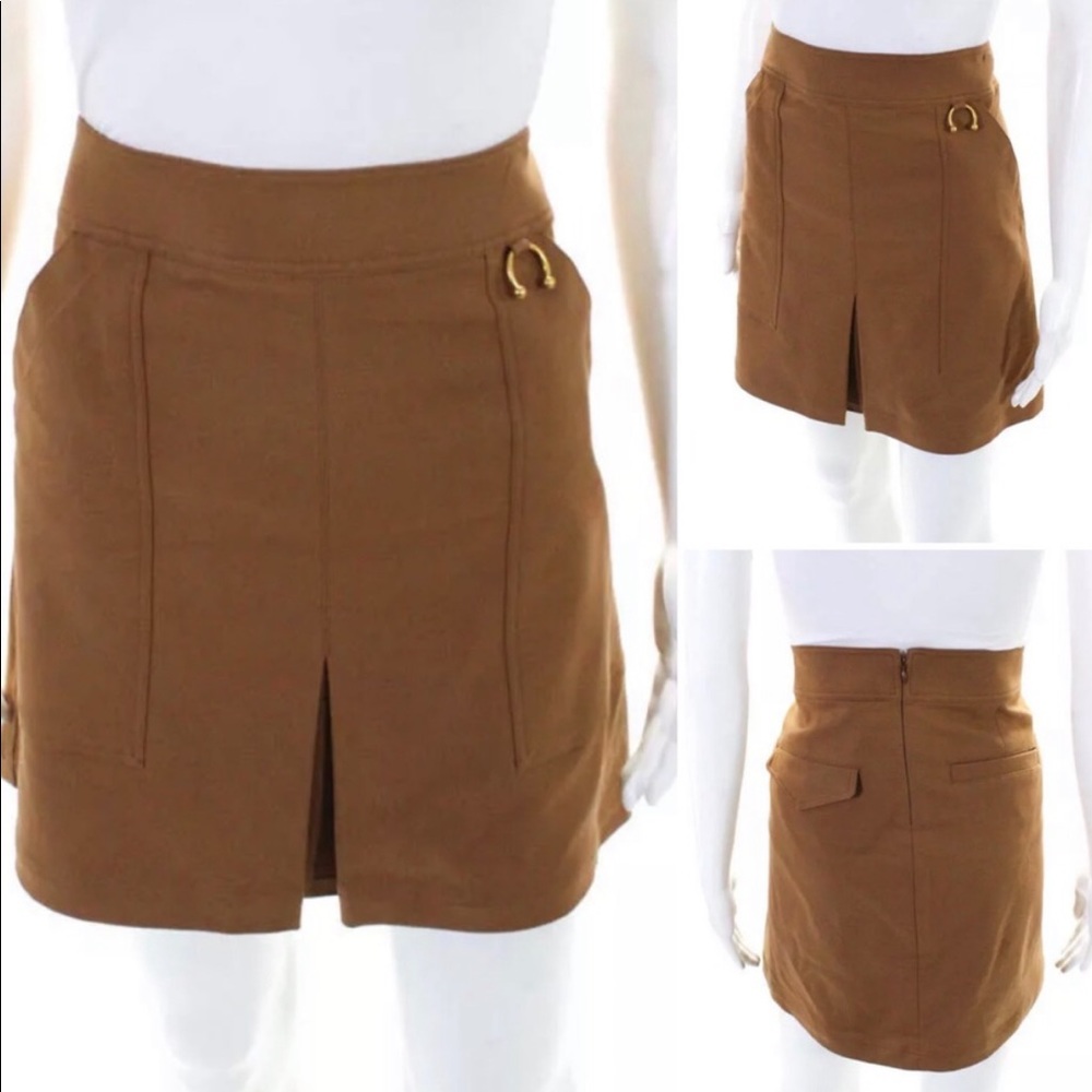 A.L.C. | Dane Twill A-Line Brown Mini Skirt 12